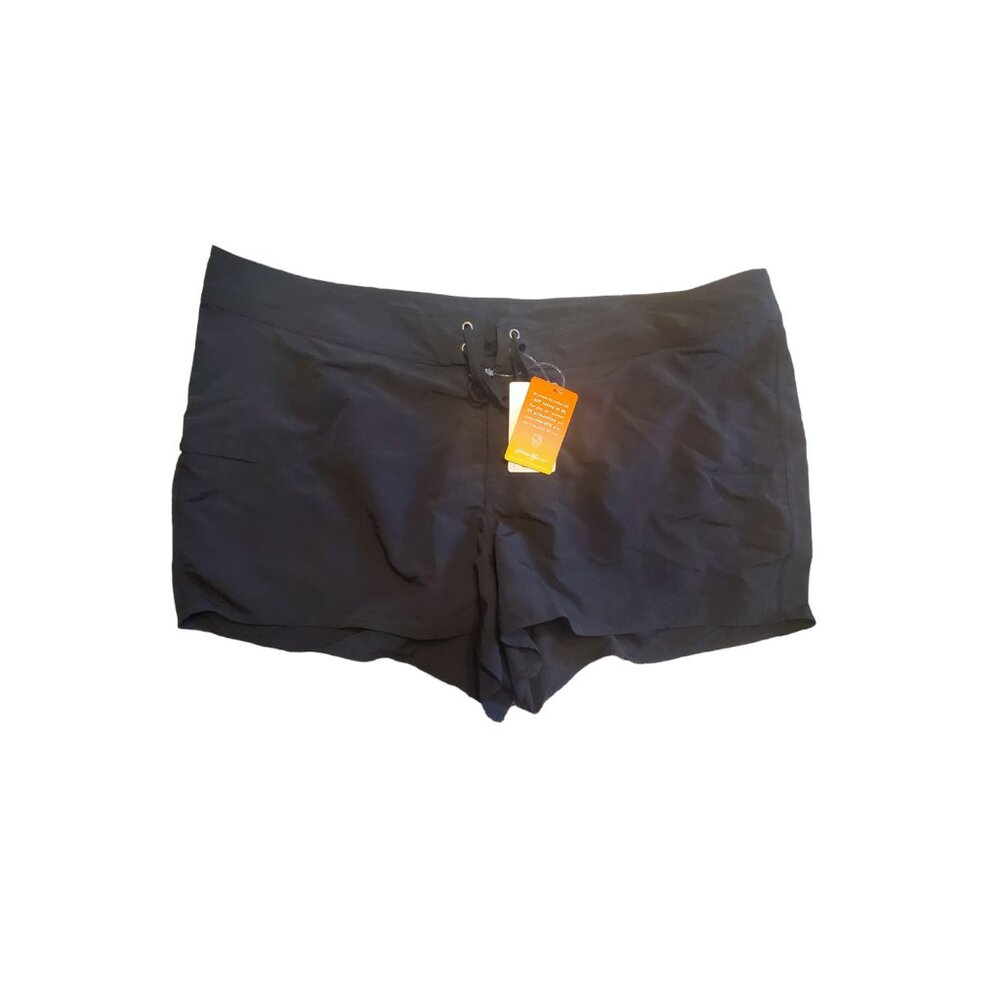 Eddie Bauer nwt board swim shorts womens size 18W black 3" inseam UPF 50